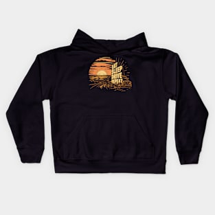 Vintage Sunset Cool Truck Driver Kids Hoodie